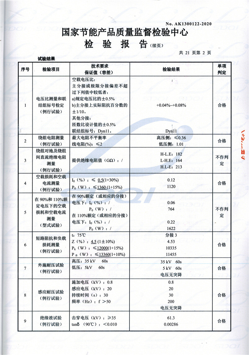 高低压试验报告-S11-1250金口河金口河金口河油浸式变压器-2.jpg
